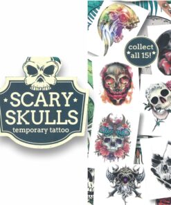 Tatuaggio per bambini Temporaneo - Tattoo Scary Skulls