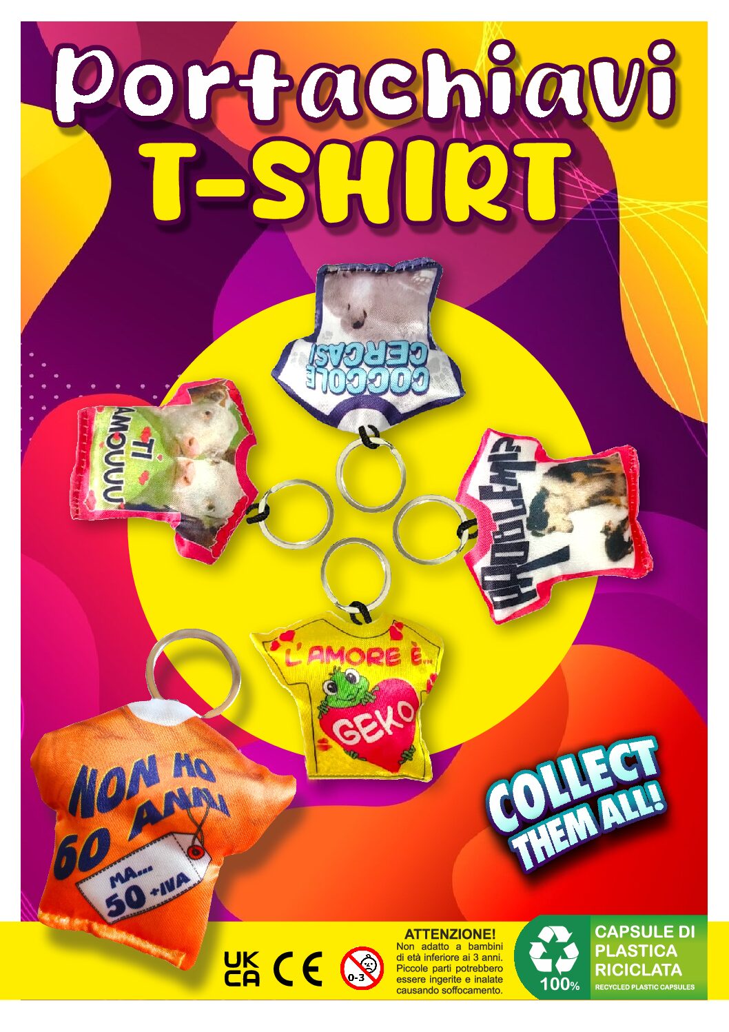 Palline con sorpresa Ø 60 mm | Portachiavi T-Shirt