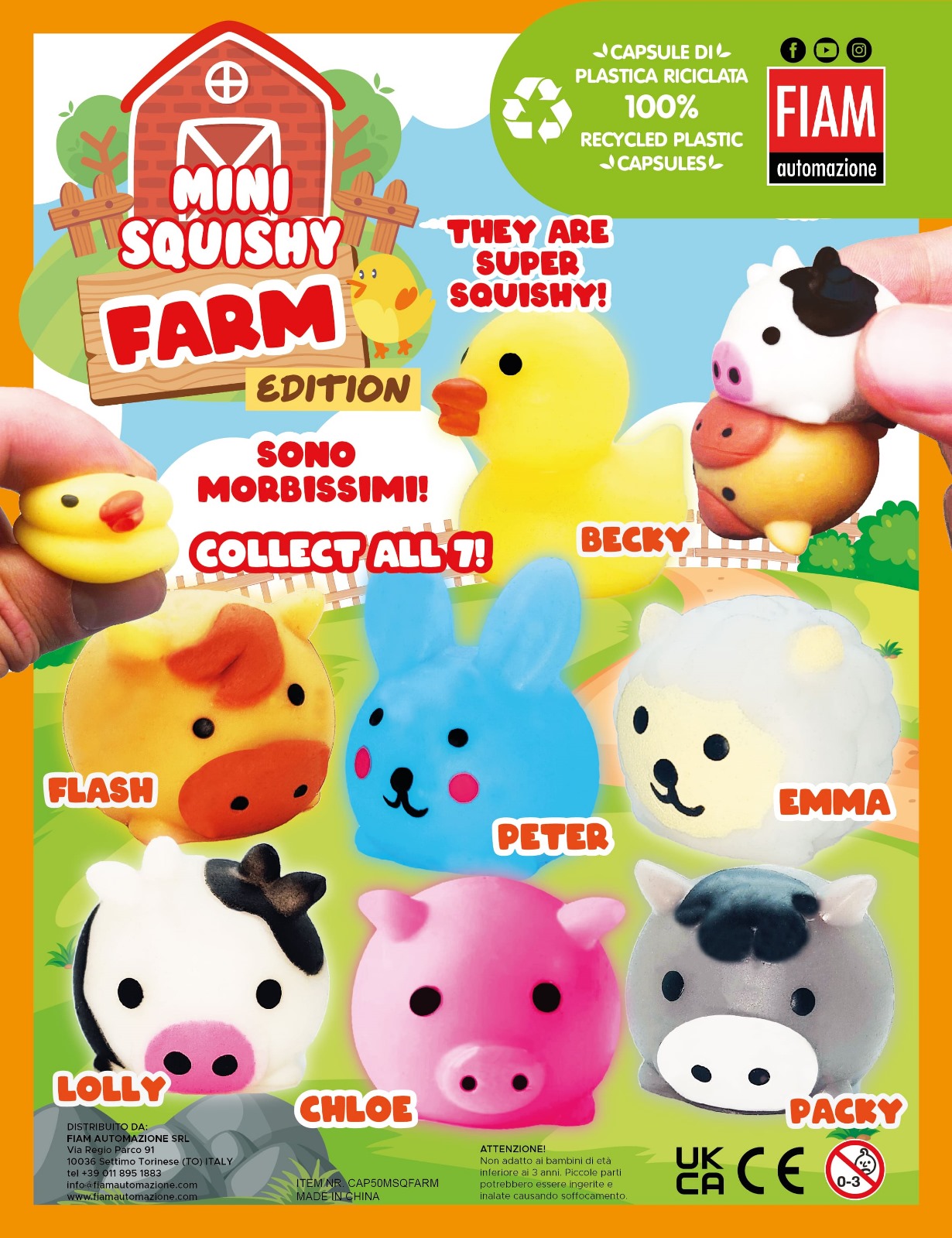 Palline con sorpresa Ø 50 mm | Mini Squishy Farm