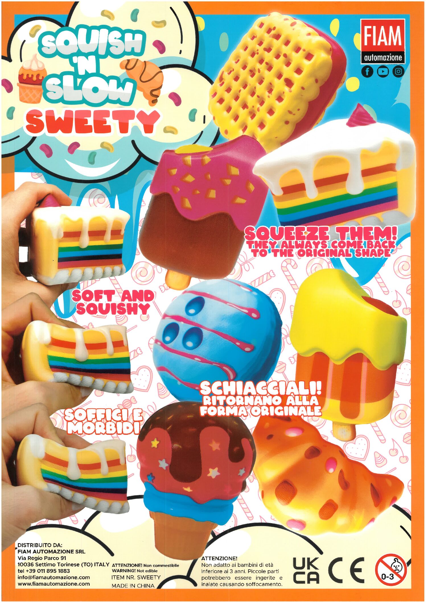 Palline con sorpresa Ø 90 mm - Squish'n Slow Sweety