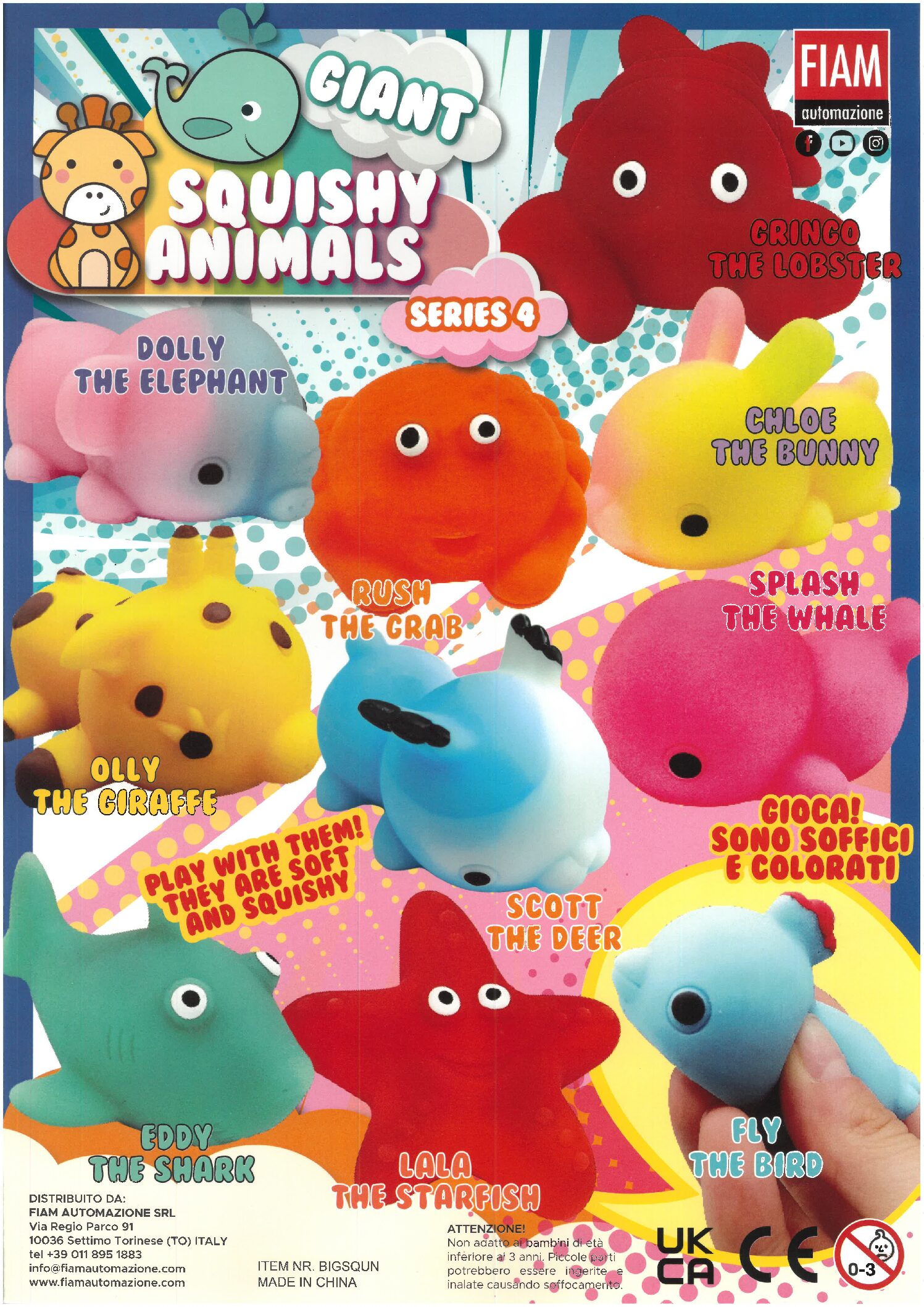 Palline con sorpresa Ø 90 mm - Squishy Animals GIANT