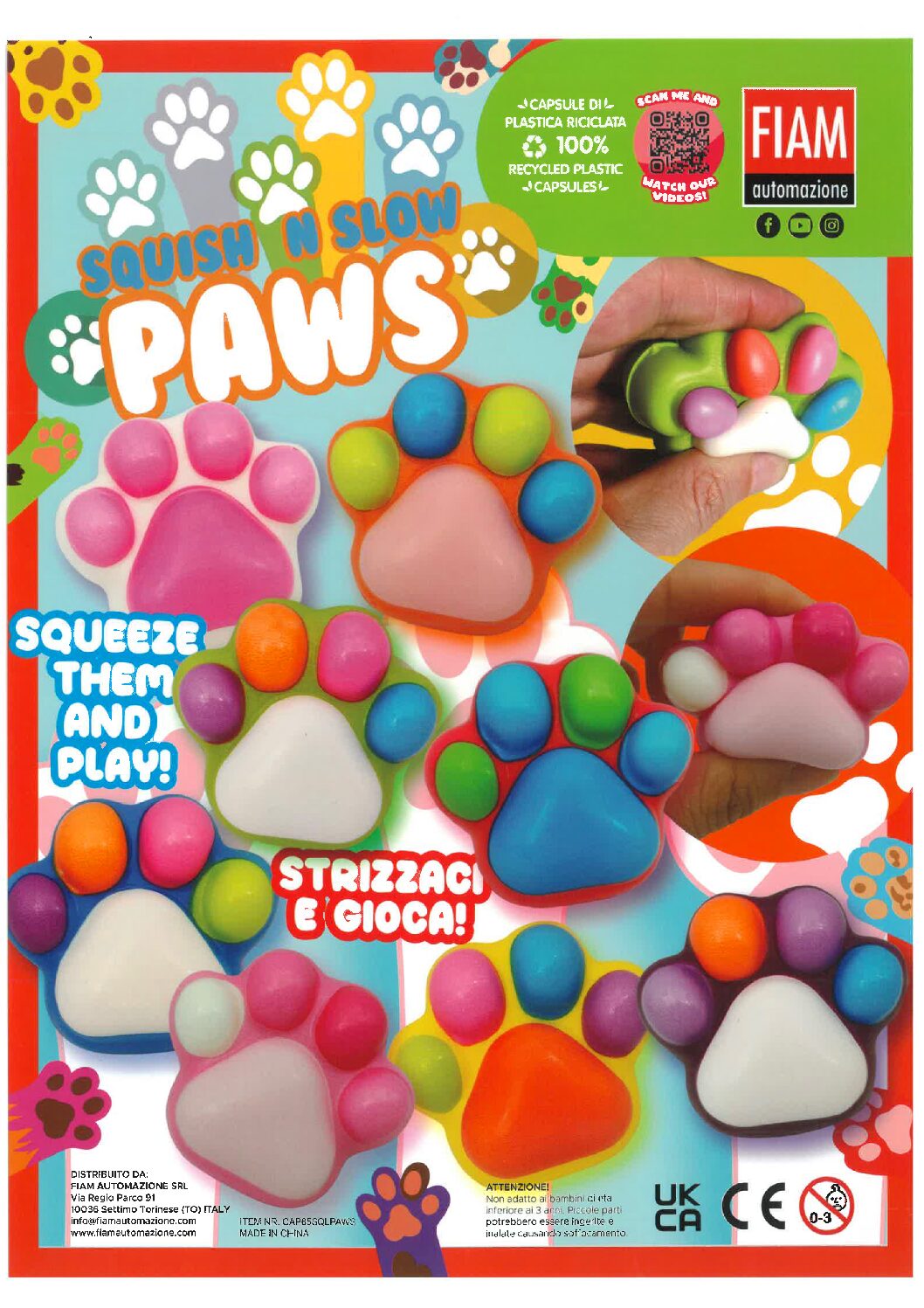 Palline con sorpresa Ø 60 mm | Squish n slow Paws