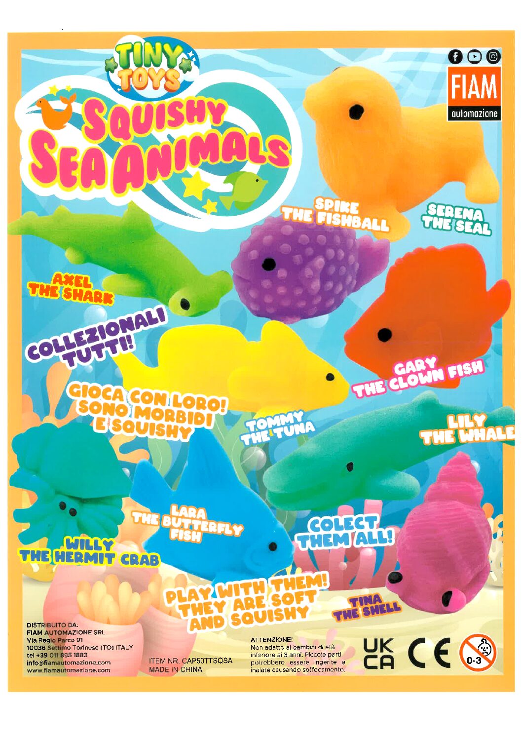 Palline con sorpresa Ø 50 mm | Squish Sea Animals